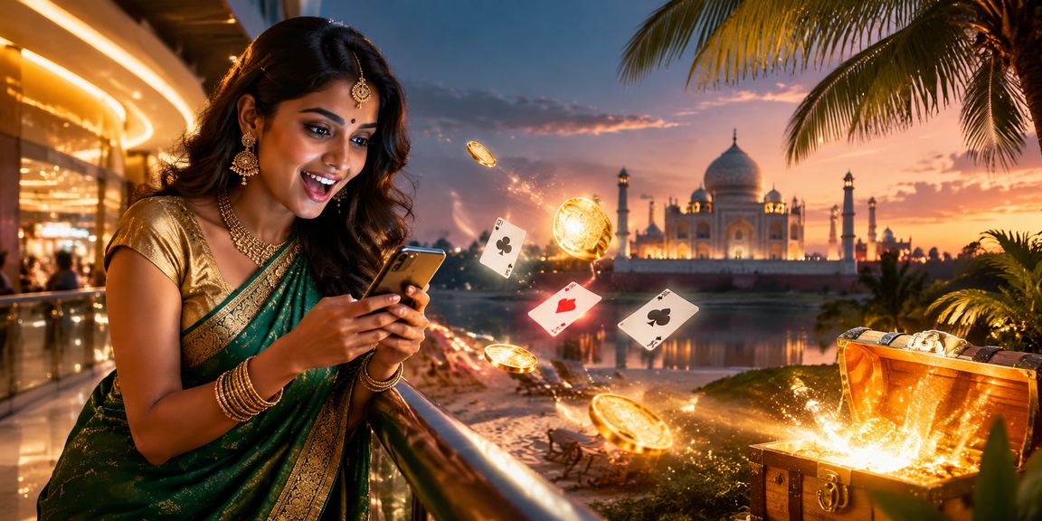 Evening sunset at Taj Mahal with cricket and Teen Patti celebrations
